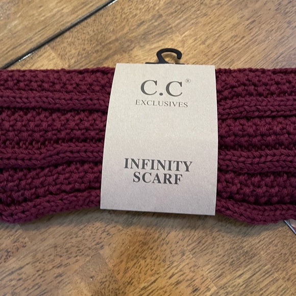 Other - New! Beautiful burgundy infinity scarf.